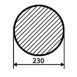 Круг стальной 230 мм ст.20 (режем без остатка) купить