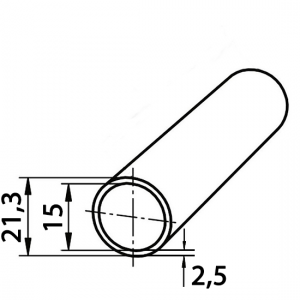 Труба ВГП (водогазопроводная) 15х2,5 7.8м