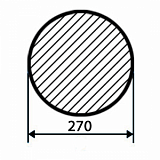 Круг стальной 270 мм ст.20 (режем без остатка) купить